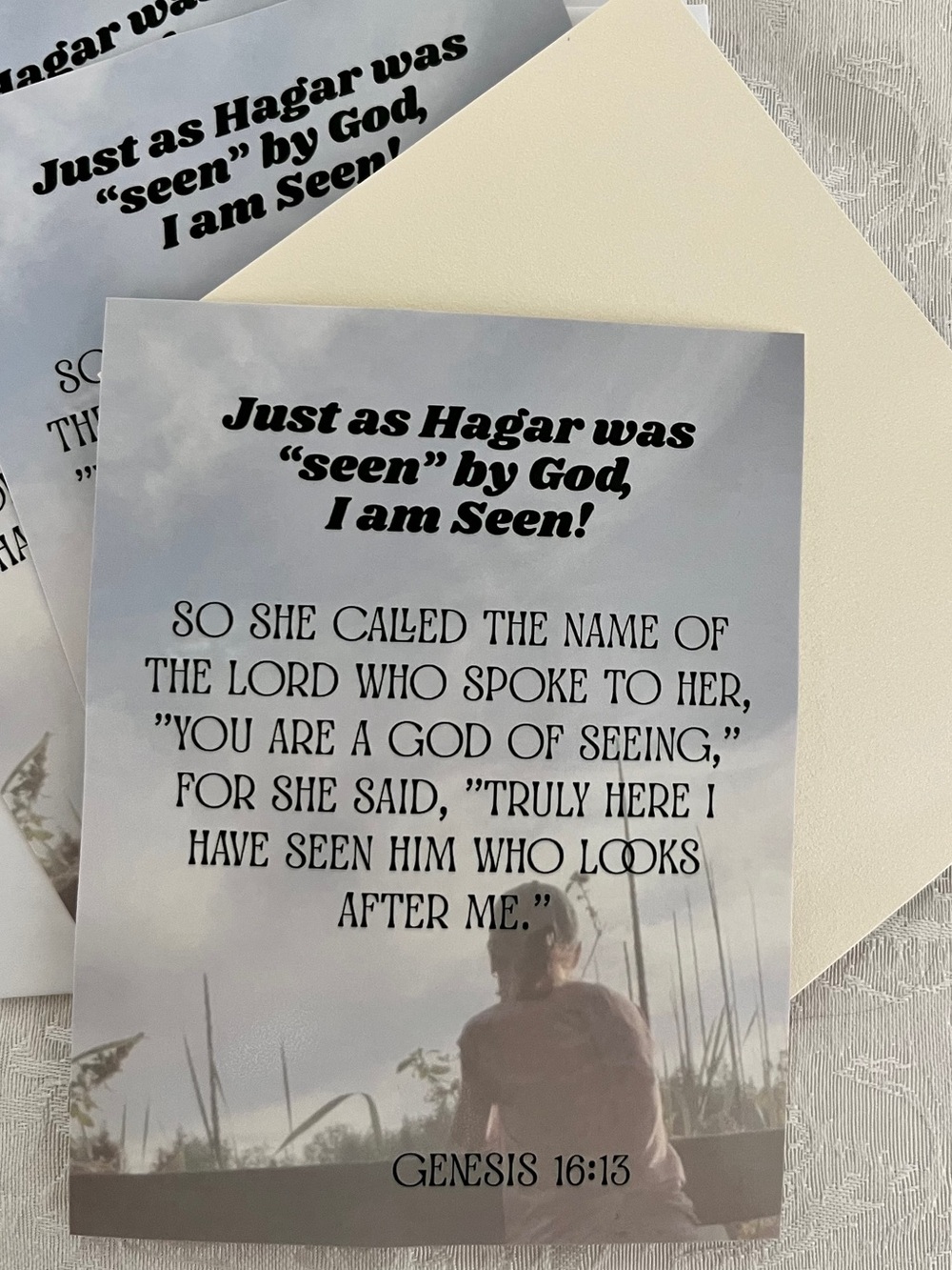 Inspirational Scripture Cards Set of 4, “I Am Seen,” “I Am Known” - Choose One - Picture 7 of 8